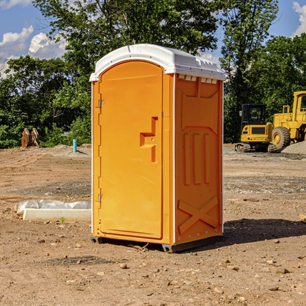 how often are the portable restrooms cleaned and serviced during a rental period in Waldport